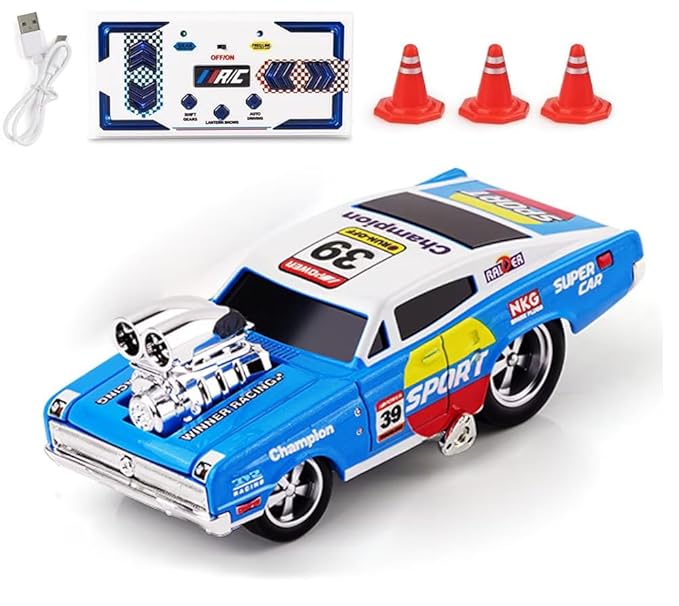 Jack Royal 1:64 Die-Cast RC Drift Stunt Car – Rechargeable Mini Car with 3-Speed Turbo Modes & LED Light