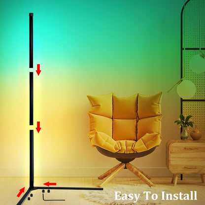 The Artment Modern Zenith Corner Floor Lamp – Adjustable RGB LED Floor Lamp with Remote Control