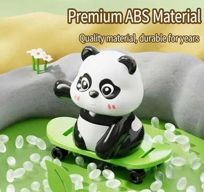 Cute Panda Interactive Toy Set – Wobbling Panda with Skateboard, Jump Rope & Spinning Ring