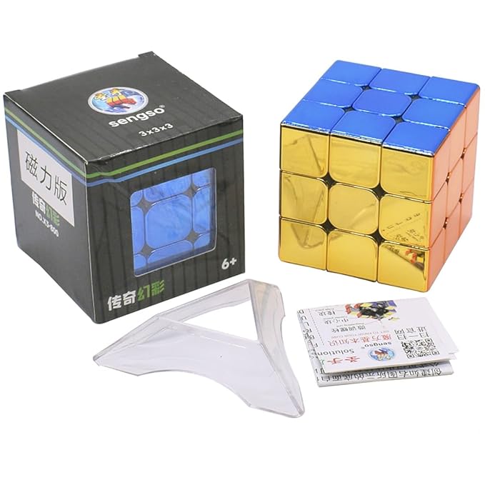 HAWKISTER ShengShou Legend 3×3 M Magnetic Metallic Plated Mirror Reflective Stickerless Speed Cube for Kids