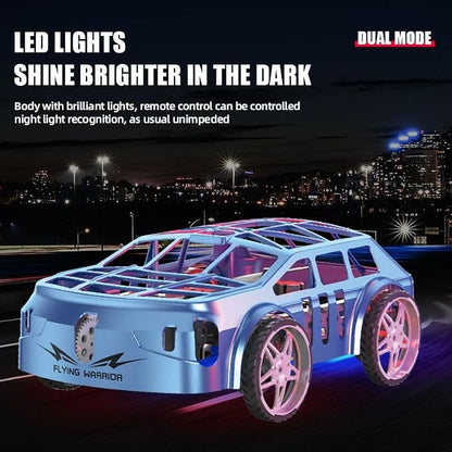 Mini 2-in-1 RC Flying Car – Air & Ground Dual-Mode Drone Car with Colorful LED Lights & 2 Batteries