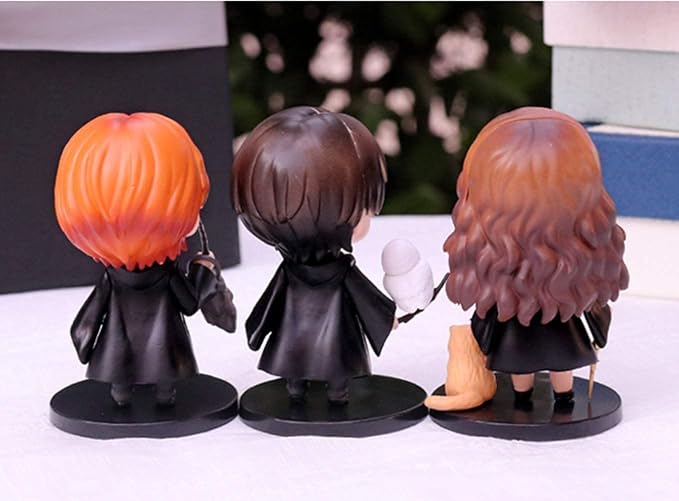 Harry Potter Action Figure Set – 3 Pieces Mini Collectible Figures for Cake Toppers, Desk & Dashboard Decor