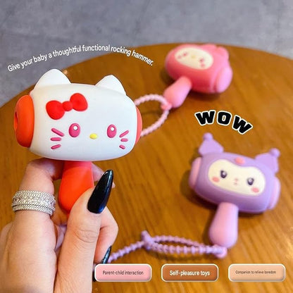 Cute Cartoon Musical Hammer Keychain – Sound & Shake Sensory Toy for Kids