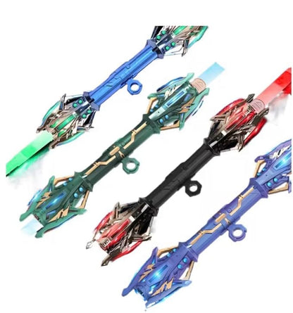 Light Up Laser Sword – Double-Headed Extendable Lightsaber Toy with Sound & LED Effects