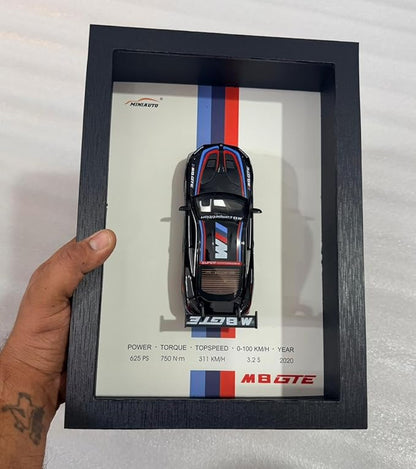 M-Power 3D Diecast Model Car Frame – Interactive Metal Wall Display with Pull-Back Car