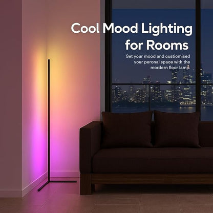 The Artment Modern Zenith Corner Floor Lamp – Adjustable RGB LED Floor Lamp with Remote Control