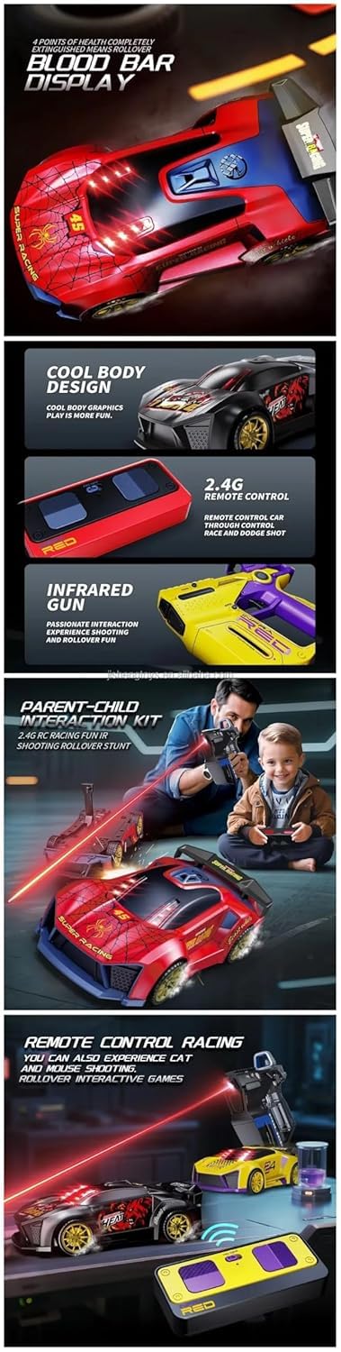 2-Player Infrared Battle RC Cars – Shoot & Knock-Down Game with Dual Remotes