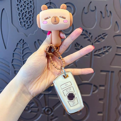 Cute Cartoon Musical Hammer Keychain – Sound & Shake Sensory Toy for Kids