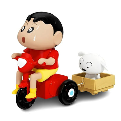 Shin Chan Action Figure with Shiro & Scooter – Cute Cartoon Collectible Showpiece for Car Dashboard & Desk Decor