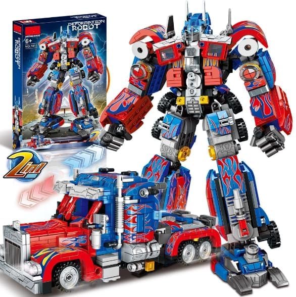 Super Warrior Robot Building Blocks Set – 429 Pieces Transformable Truck Construction Toy