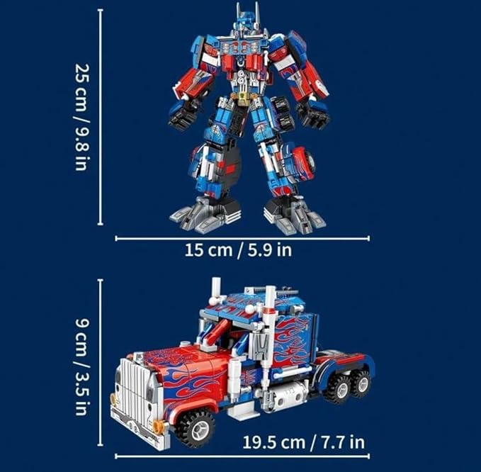 Super Warrior Robot Building Blocks Set – 429 Pieces Transformable Truck Construction Toy