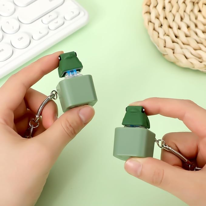 Croaking Frog Keychain – Rechargeable Light & Sound Fidget Toy with LED Effects