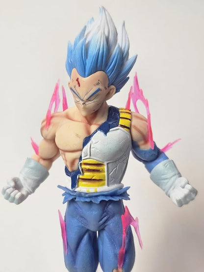 Dragon Ball Super Saiyan Blue Vegeta Battle Damaged Action Figure – 20cm Premium PVC Collectible with Display Stand