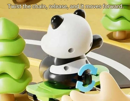 Cute Panda Interactive Toy Set – Wobbling Panda with Skateboard, Jump Rope & Spinning Ring