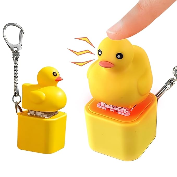 Duck Sound LED Keychain – Cute Animal Key Chain with Light & Funny Sound Stress Relief Toy