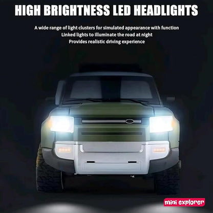 MiniExplorer SUV Defender RC Car – Rechargeable Remote Control SUV with Real Smoke & LED Lights