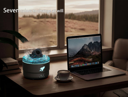 Cannon Blast Ring Humidifier & Aromatherapy Diffuser – 7-Color LED Night Light, Cool Mist Air Moisturizer with Timer Function