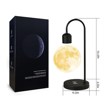 Floating Moon Lamp with Wireless Charger – Magnetic Levitating LED Night Light (3 Colors)