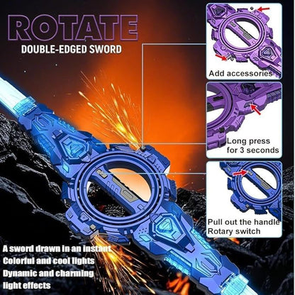 Retractable Spark Sword – Double-Edged LED Light Sword with FX Sound & Telescopic Design