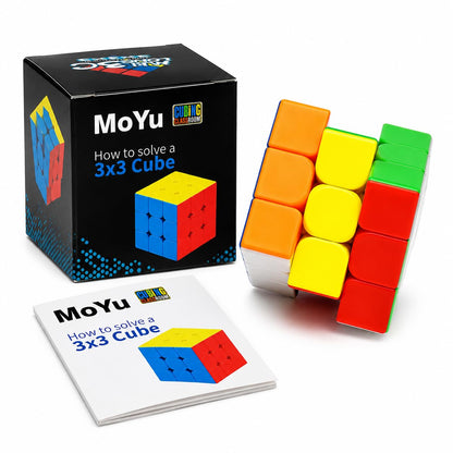MoYu 3×3 Speed Cube – Stickerless Magic Puzzle Cube with Solution Guide | Puzzle Toy for Kids & Adults