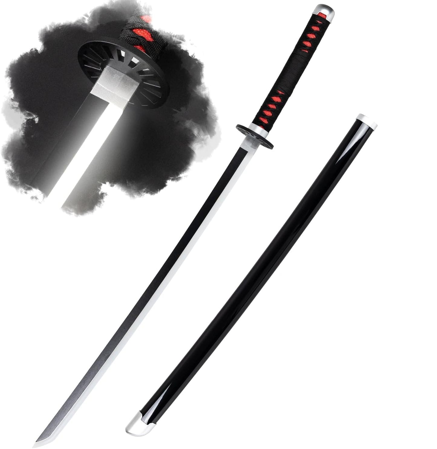 Demon Slayer Tanjiro Black Wooden Katana – 104cm Anime Cosplay Sword