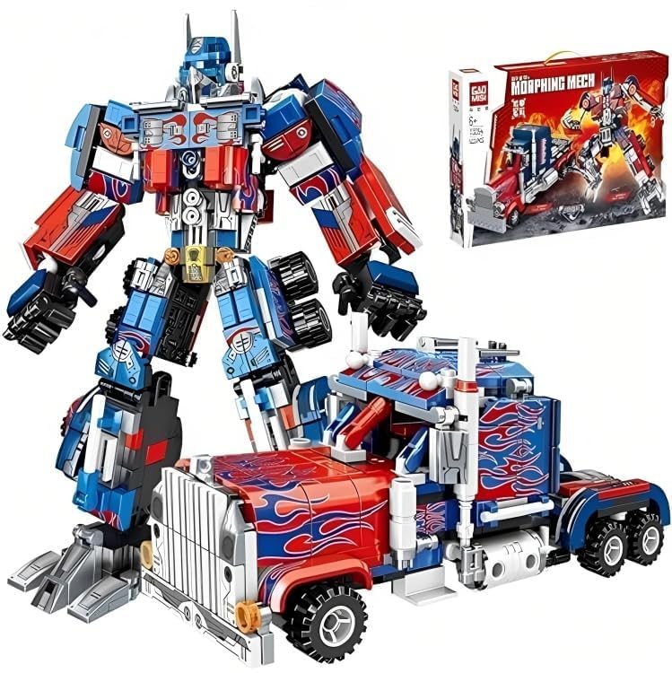 Super Warrior Robot Building Blocks Set – 429 Pieces Transformable Truck Construction Toy