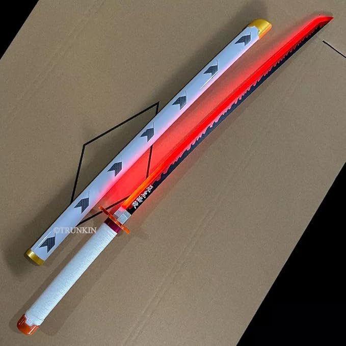 Rengoku Flame Hashira LED Katana – 108cm Premium Demon Slayer Cosplay Sword