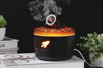 Cannon Blast Ring Humidifier & Aromatherapy Diffuser – 7-Color LED Night Light, Cool Mist Air Moisturizer with Timer Function