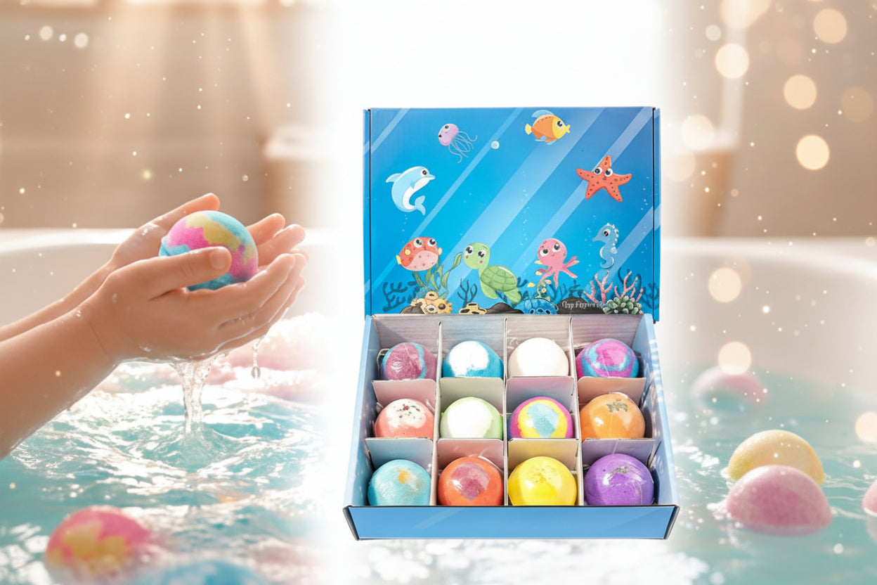 Kids Surprise Bath Bomb Set – Handmade Natural Bath Fizzers with Hidden Toy Inside, Safe for Sensitive Skin, Fun Bath Time Gift for Boys & Girls