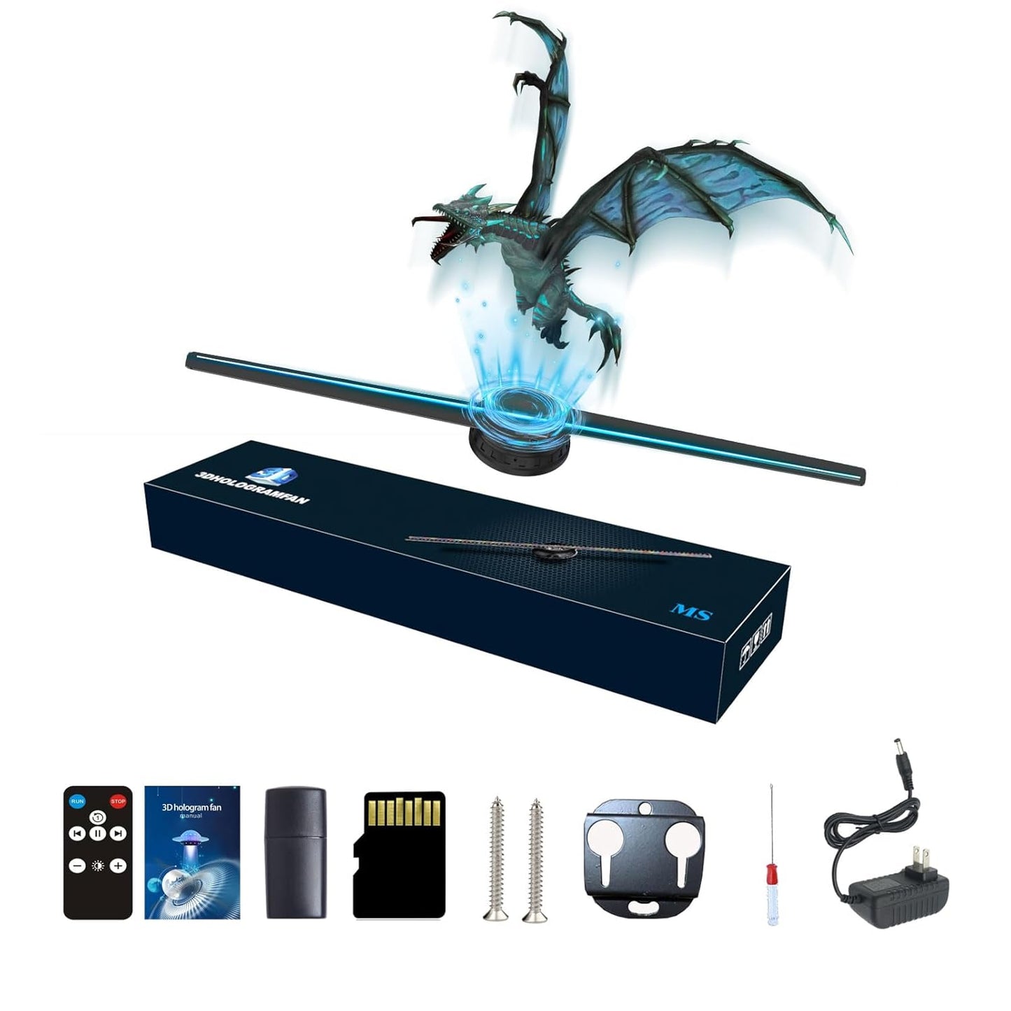 3D Hologram LED Fan Display 16.5 – 224 LED Advertising Projector with USB Support