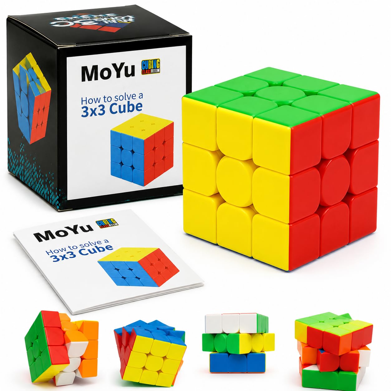 MoYu 3×3 Speed Cube – Stickerless Magic Puzzle Cube with Solution Guide | Puzzle Toy for Kids & Adults