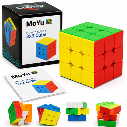 MoYu 3×3 Speed Cube – Stickerless Magic Puzzle Cube with Solution Guide | Puzzle Toy for Kids & Adults