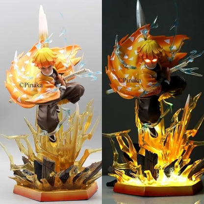 Pinaka Demon Slayer Agatsuma Zenitsu Action Figure – 31cm LED Light-Up Kimetsu No Yaiba Collectible