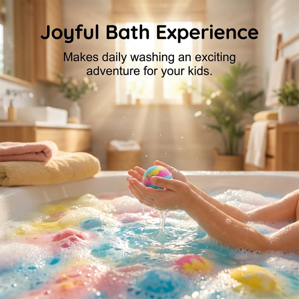Kids Surprise Bath Bomb Set – Handmade Natural Bath Fizzers with Hidden Toy Inside, Safe for Sensitive Skin, Fun Bath Time Gift for Boys & Girls