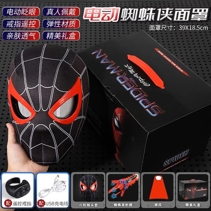 LED Red Spider-Man Mask with Remote Control – Stealth Suit Edition Cosplay Mask with Animated LED Eyes