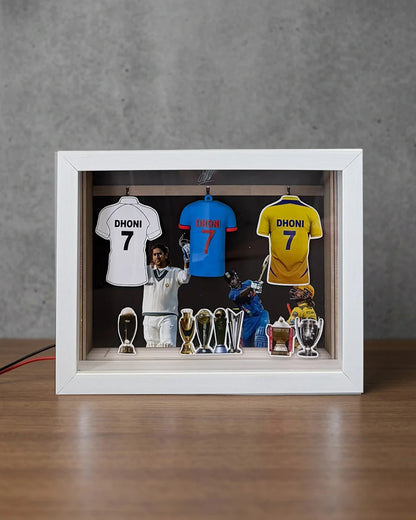 MS Dhoni No. 7 Jersey Frame – Premium Cricket Wall Art & Collector's Display