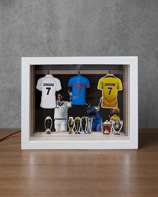MS Dhoni No. 7 Jersey Frame – Premium Cricket Wall Art & Collector's Display
