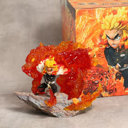 Kyojuro Rengoku Flame Battle LED Figure – 15cm Premium Demon Slayer Collectible Statue
