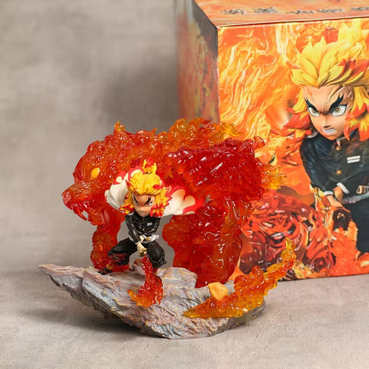 Kyojuro Rengoku Flame Battle LED Figure – 15cm Premium Demon Slayer Collectible Statue