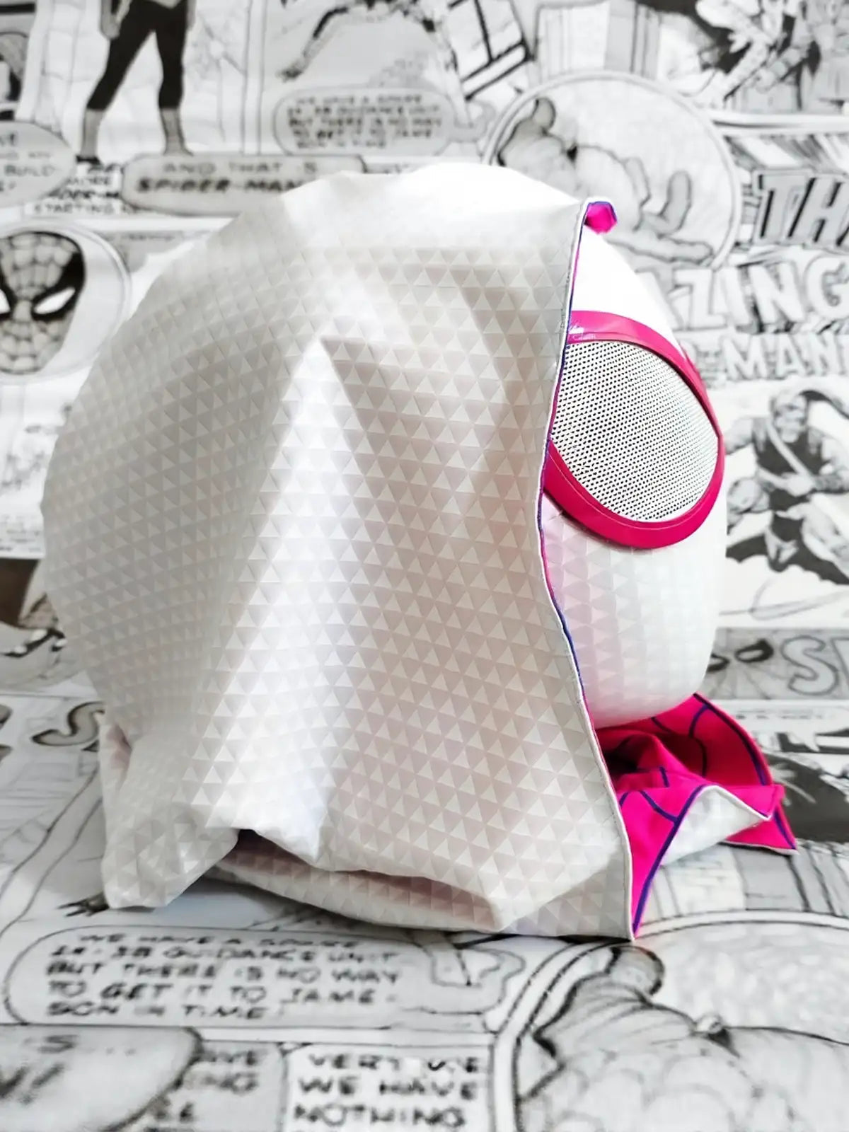 Spider-Gwen Mask with Hood – Full Head Cosplay Collector Edition | AnimeLegacy