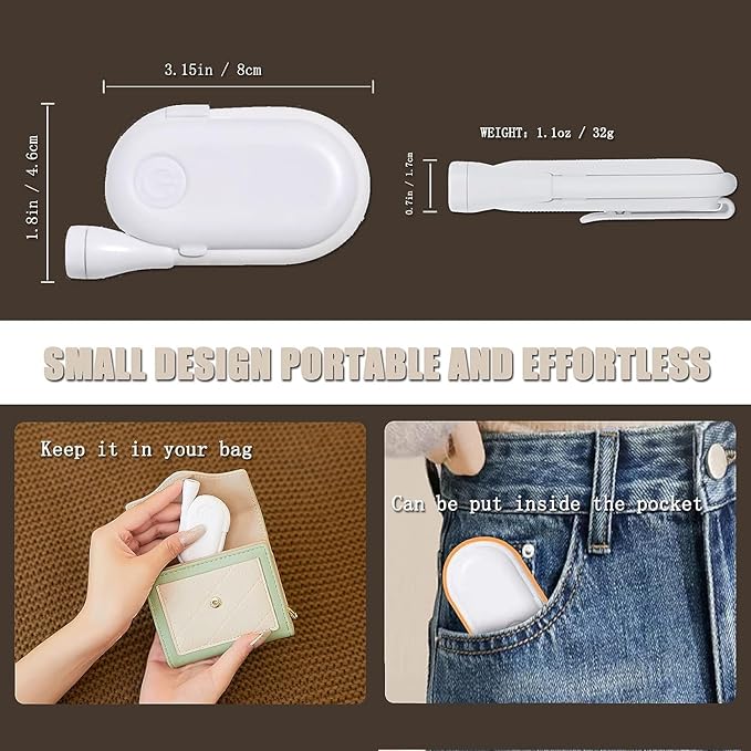 Mini Clip-On LED Reading Lamp – USB Rechargeable Foldable Study Light Eye-Caring Night Light with 3 Light Modes, Special Folding Design, Perfect for Students (White)