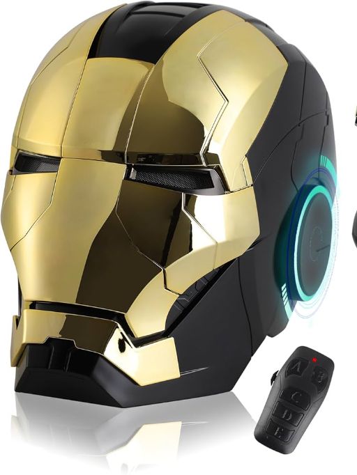 Premium MK-5 Black & Gold Smart Helmet with Touch & Voice Control | Wearable Collector Edition