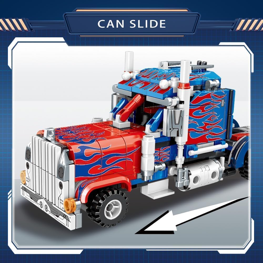 Super Warrior Robot Building Blocks Set – 429 Pieces Transformable Truck Construction Toy