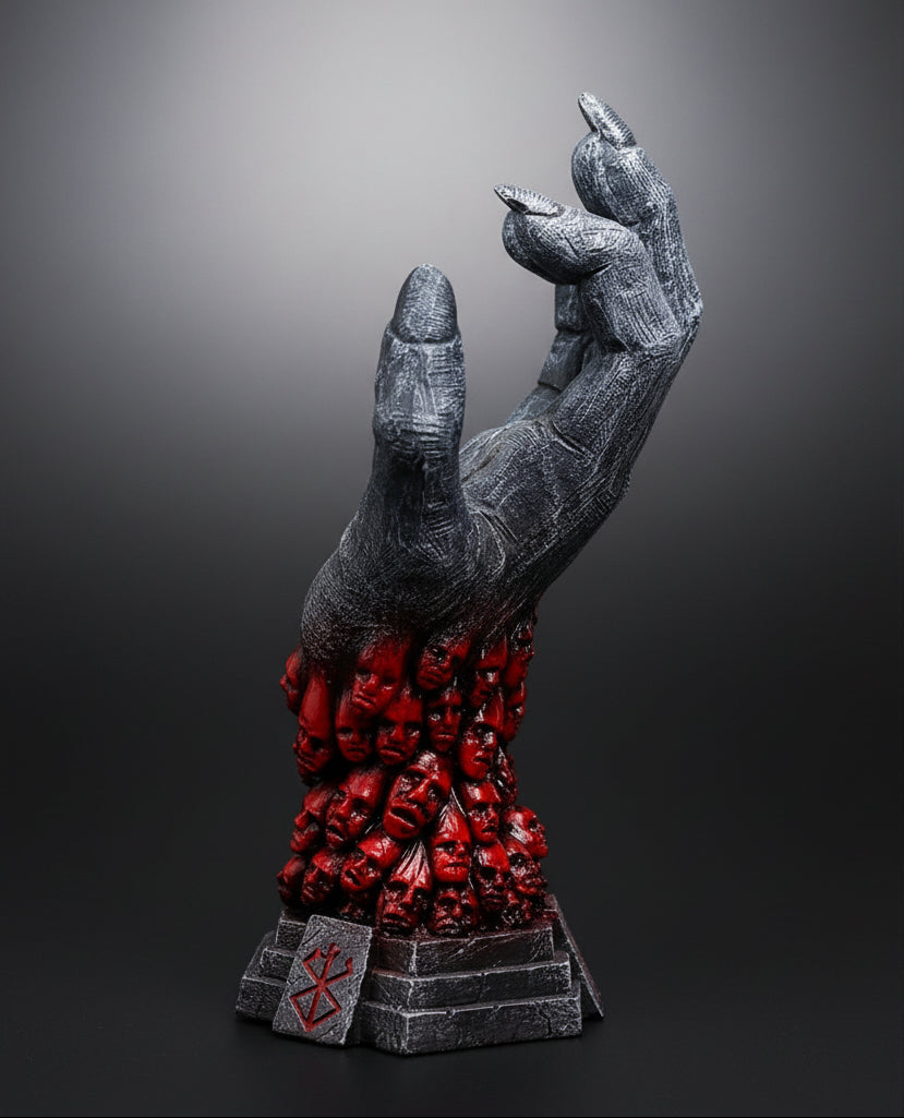 Berserk "Hand of God" Behelit Egg King Necklace Sculpture – Premium Resin Desk Decor Collectible Figure | Dark Fantasy Display Statue