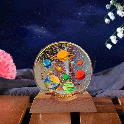 One94Store 3D Planet Acrylic LED Night Light – Warm White Decorative Table Lamp for Home & Bedroom
