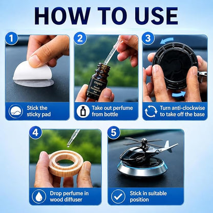 Solar-Powered Helicopter Car Dashboard Air Freshener – Rotating Blades Aromatherapy Perfume Diffuser