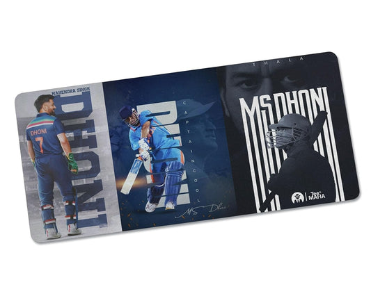 Indian Cricketer Captain Cool Mouse Mat – MS Dhoni Printed XXL Extended Gaming Mouse Pad | 23 × 11 Inch Anti-Skid Rubber Base