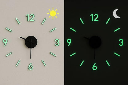 cozyloom Radium Simple Wall Clock – Minimalist Modern Analog Timepiece with Glow-in-Dark Radium Markers &, Office, Living Room & Bedroom Décor (60x60cm)