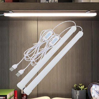 Kikvi 4-Pack Under Cabinet LED Lights – 3 Color Modes, 10-Level Brightness, 7W USB Plug Batten Lights