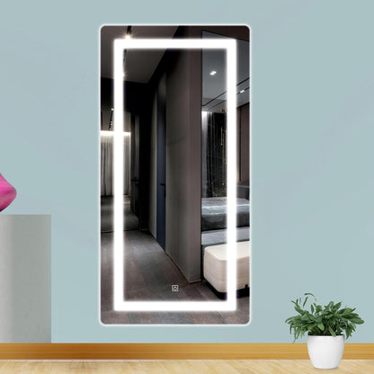 Creative Arts n Frames LED Wall Mirror – 18×36 Inch HD Full-Length Mirror with 3 Color Light Modes